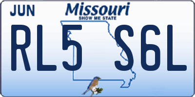 MO license plate RL5S6L