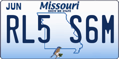 MO license plate RL5S6M