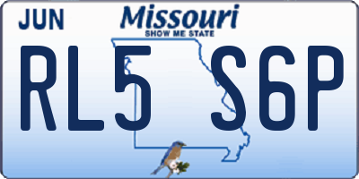MO license plate RL5S6P