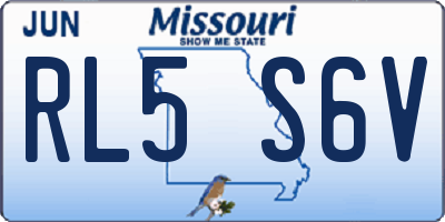 MO license plate RL5S6V