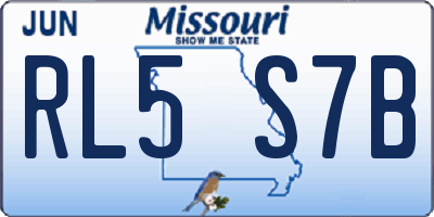 MO license plate RL5S7B