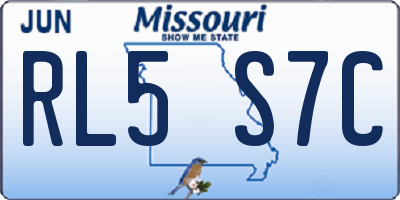 MO license plate RL5S7C