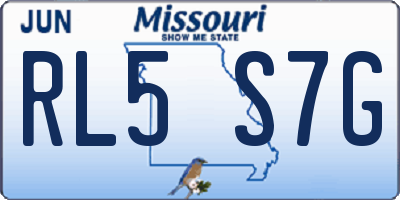 MO license plate RL5S7G
