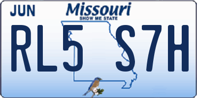 MO license plate RL5S7H