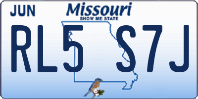MO license plate RL5S7J