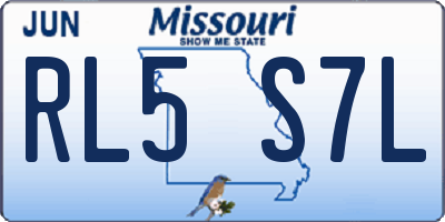 MO license plate RL5S7L