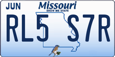 MO license plate RL5S7R