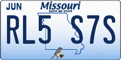 MO license plate RL5S7S