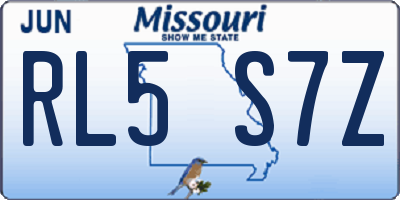 MO license plate RL5S7Z
