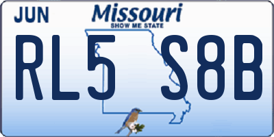 MO license plate RL5S8B