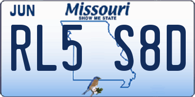 MO license plate RL5S8D