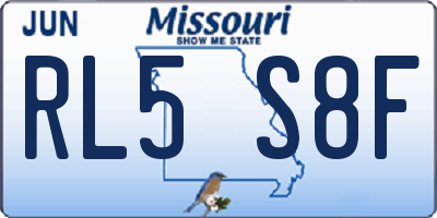 MO license plate RL5S8F