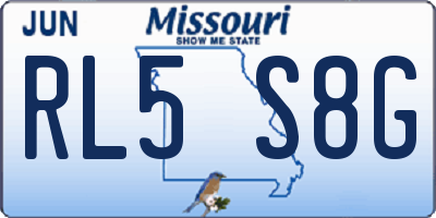MO license plate RL5S8G