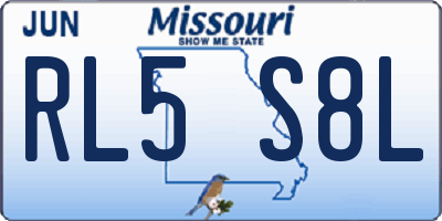 MO license plate RL5S8L