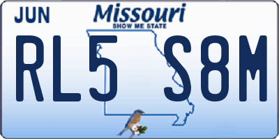 MO license plate RL5S8M
