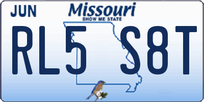 MO license plate RL5S8T