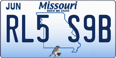 MO license plate RL5S9B
