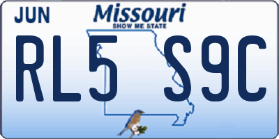 MO license plate RL5S9C