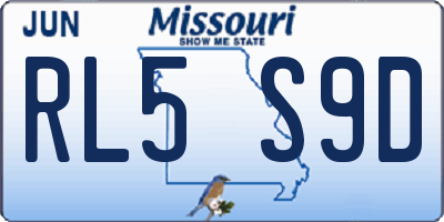 MO license plate RL5S9D
