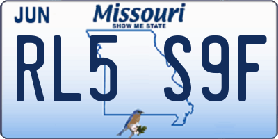MO license plate RL5S9F