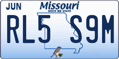 MO license plate RL5S9M