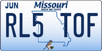MO license plate RL5T0F
