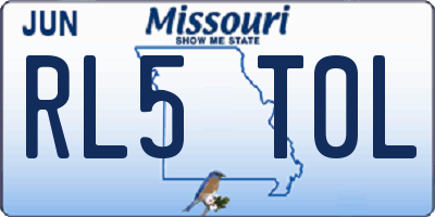MO license plate RL5T0L