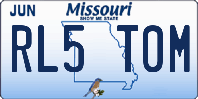 MO license plate RL5T0M