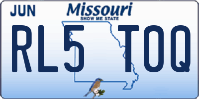 MO license plate RL5T0Q