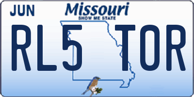 MO license plate RL5T0R