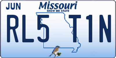 MO license plate RL5T1N