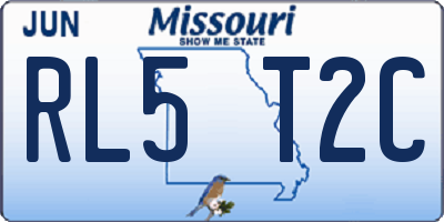 MO license plate RL5T2C