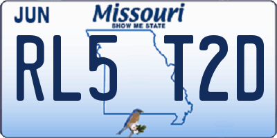 MO license plate RL5T2D