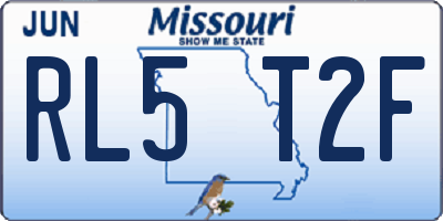 MO license plate RL5T2F
