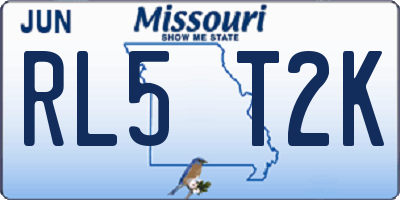 MO license plate RL5T2K