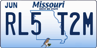 MO license plate RL5T2M