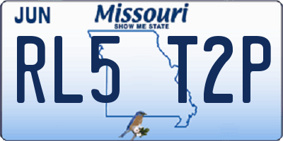 MO license plate RL5T2P
