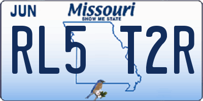 MO license plate RL5T2R