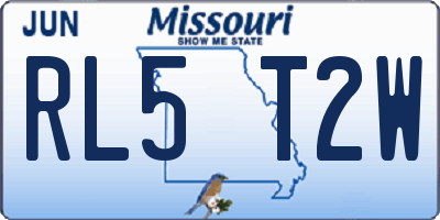 MO license plate RL5T2W