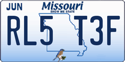 MO license plate RL5T3F