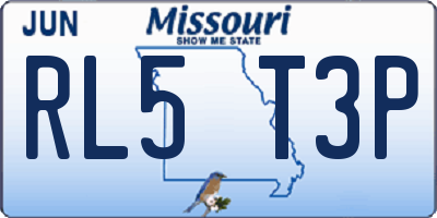 MO license plate RL5T3P