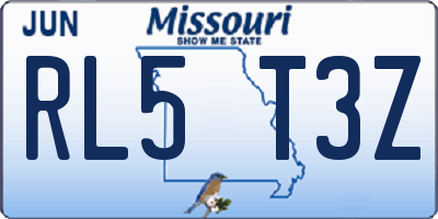 MO license plate RL5T3Z