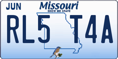 MO license plate RL5T4A