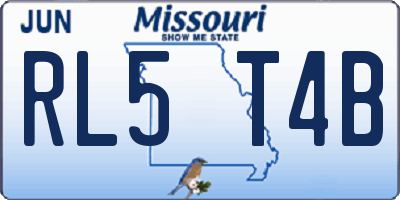 MO license plate RL5T4B