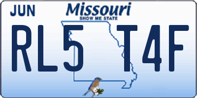 MO license plate RL5T4F