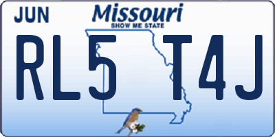 MO license plate RL5T4J