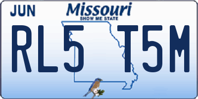 MO license plate RL5T5M