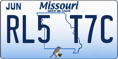MO license plate RL5T7C