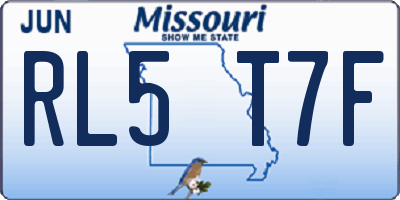 MO license plate RL5T7F