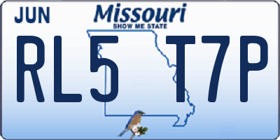 MO license plate RL5T7P